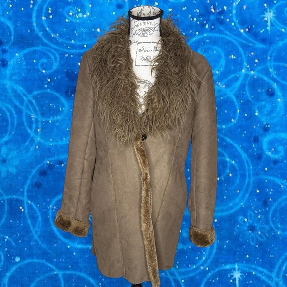Faux Fur Trimmed Tan Coat - Picture 1 of 7